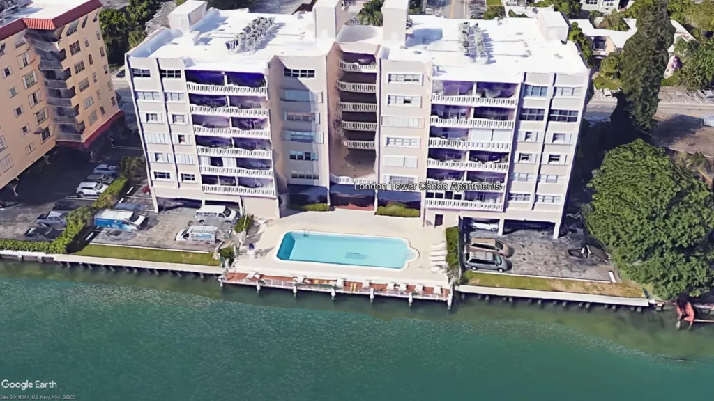 Exterior view of London Tower Condominium, where seawall engineering services were completed.