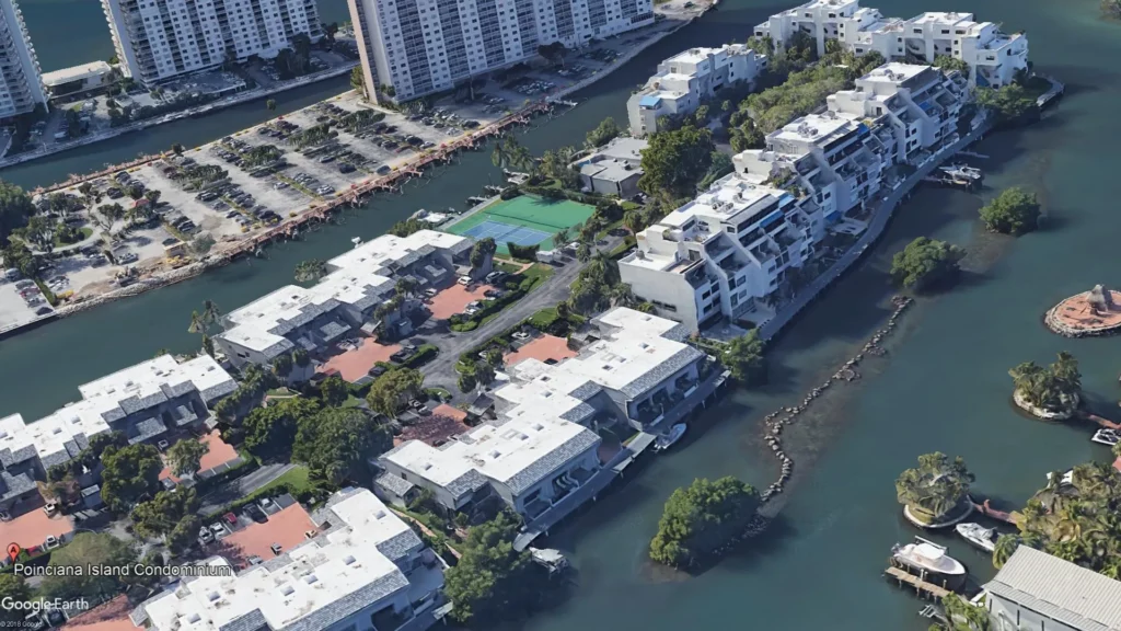 Exterior view of Poinciana Island Condominium, completed roof engineering project