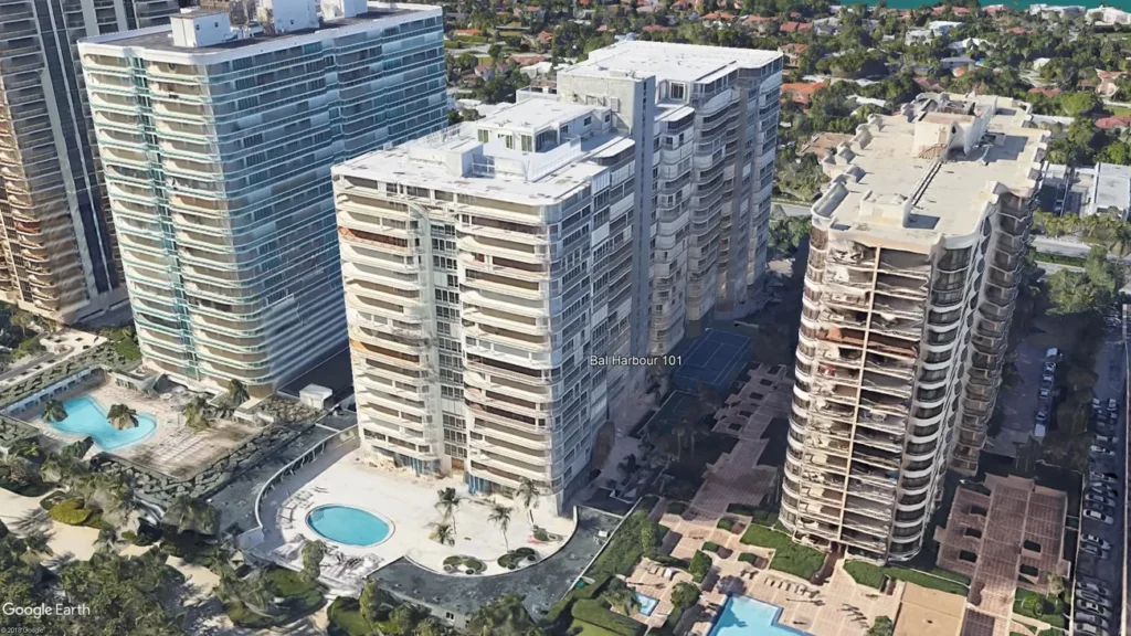 Exterior view of Bal Harbour 101 Condominium, site of concrete restoration engineering services.